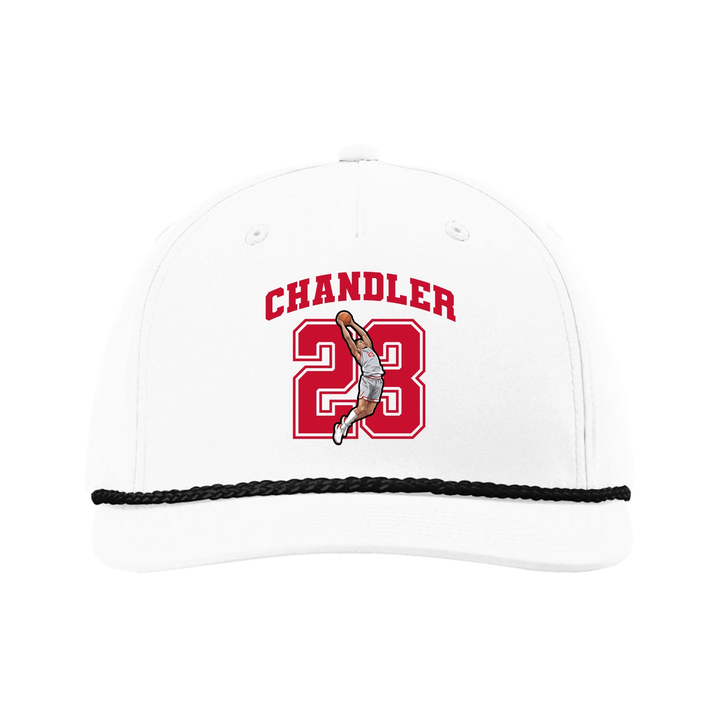 Five-Panel Classic Rope Cap — Number in White