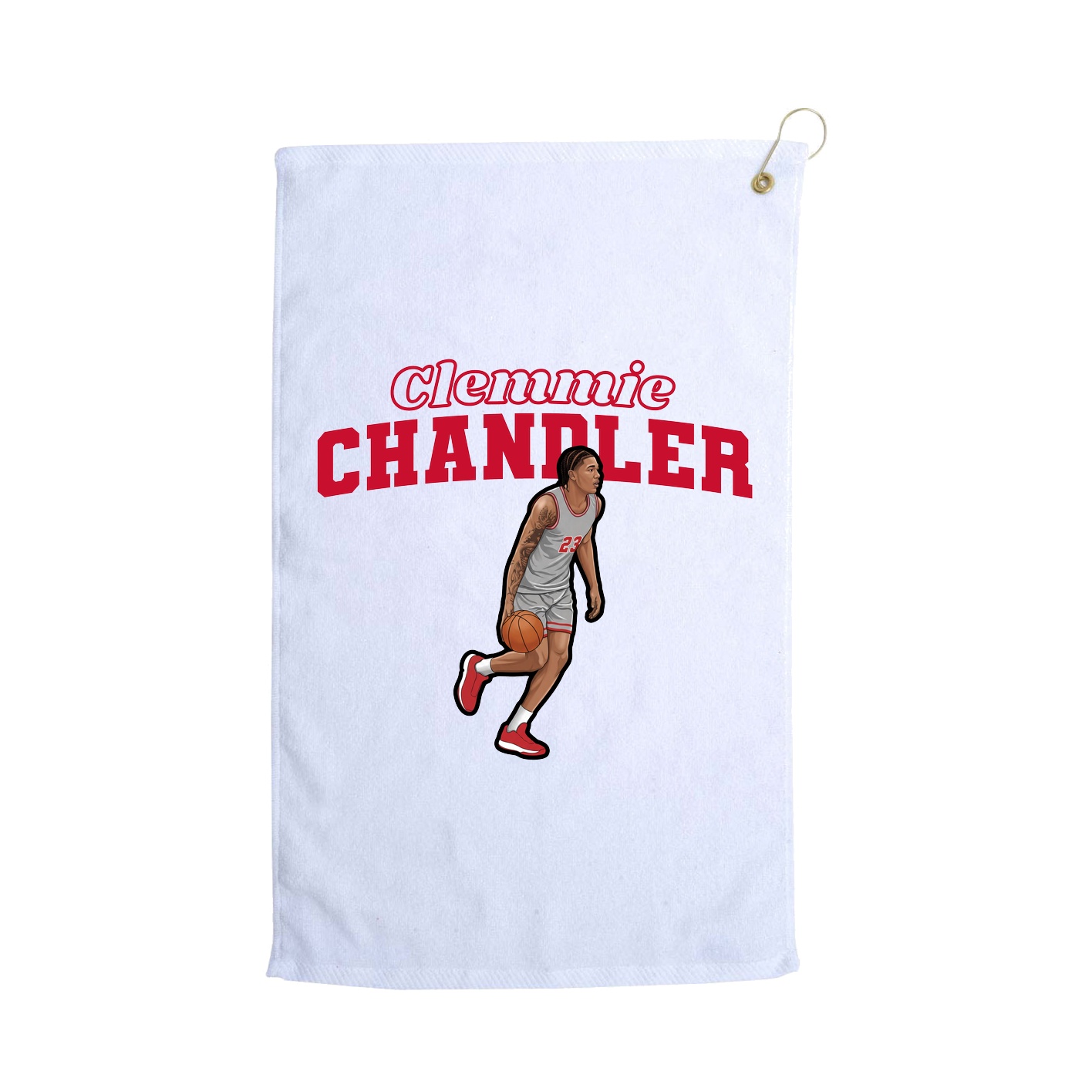 Golf Towel — Name Arch in White