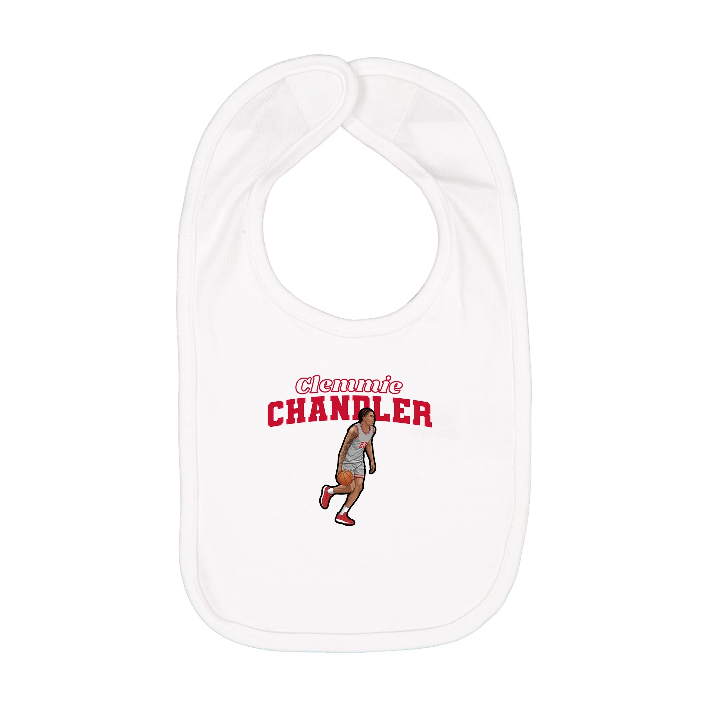 Infant Bib — Name Arch in White