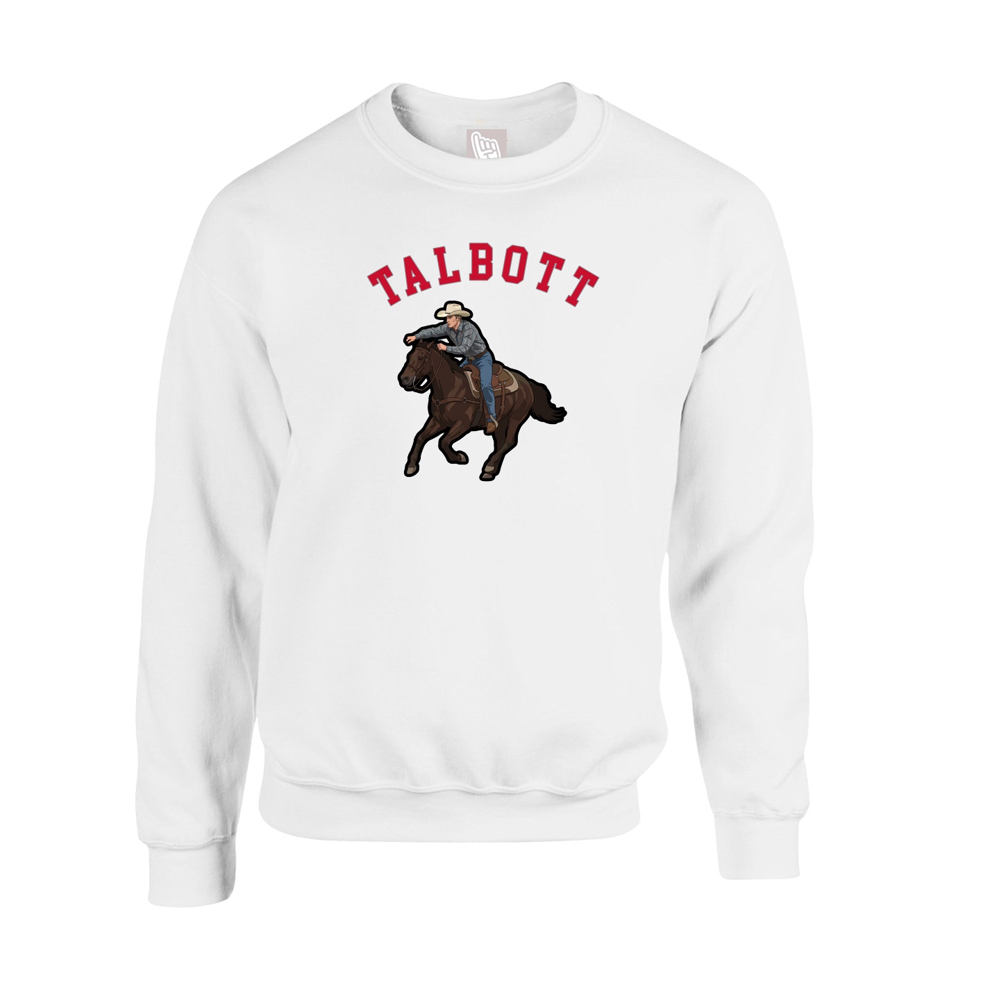 Fleece Crew — Shirsey Arch in White