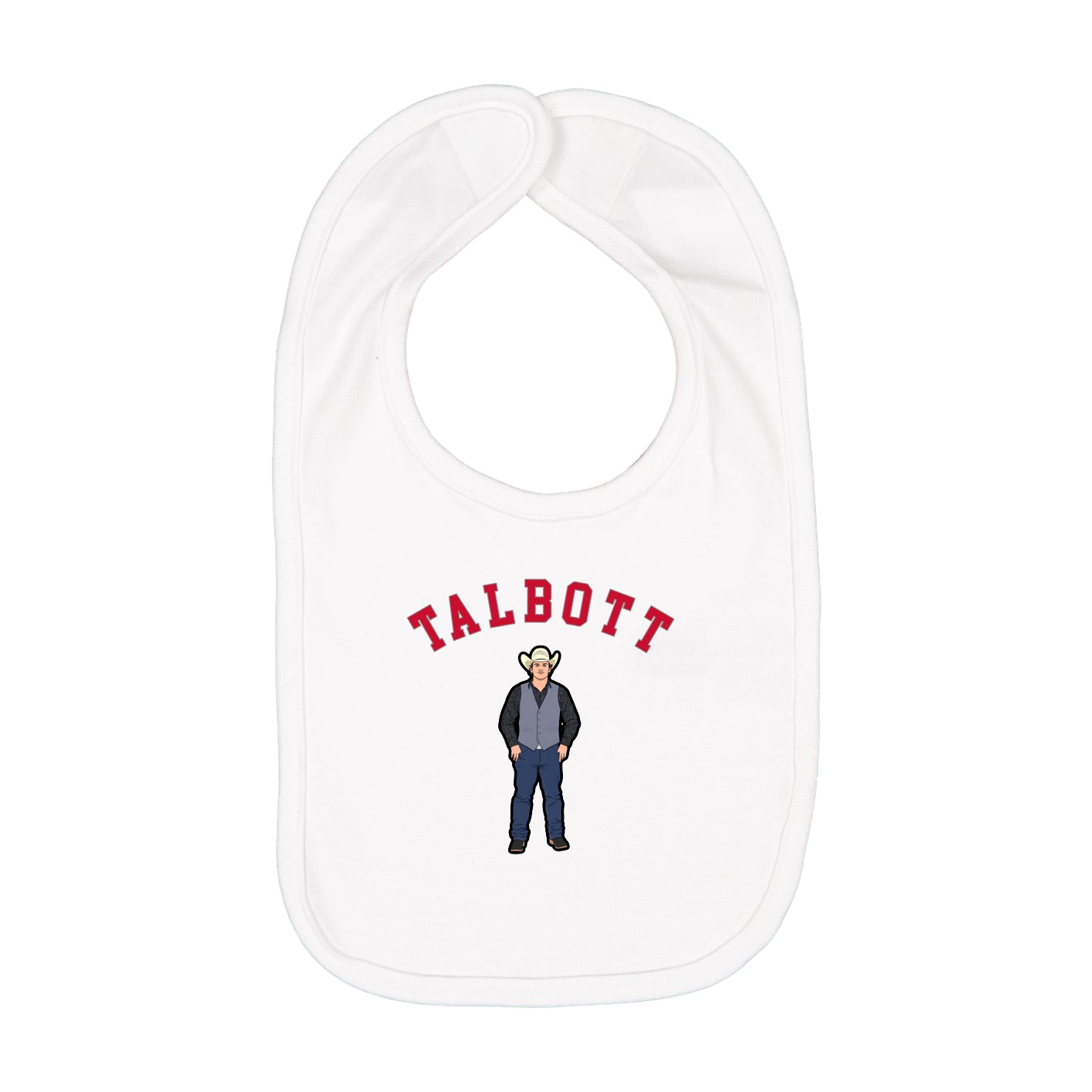 Infant Bib — Shirsey Arch in White