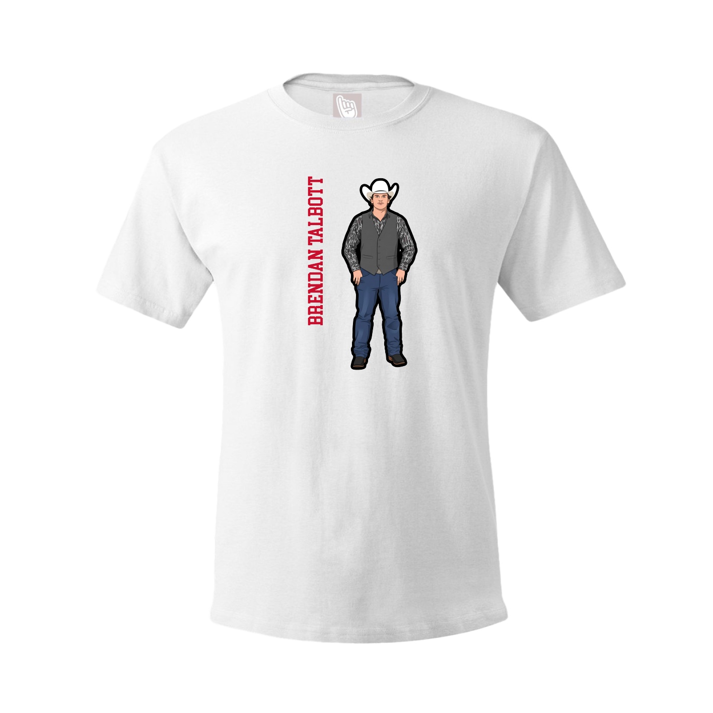 Tee — Name Vertical in White