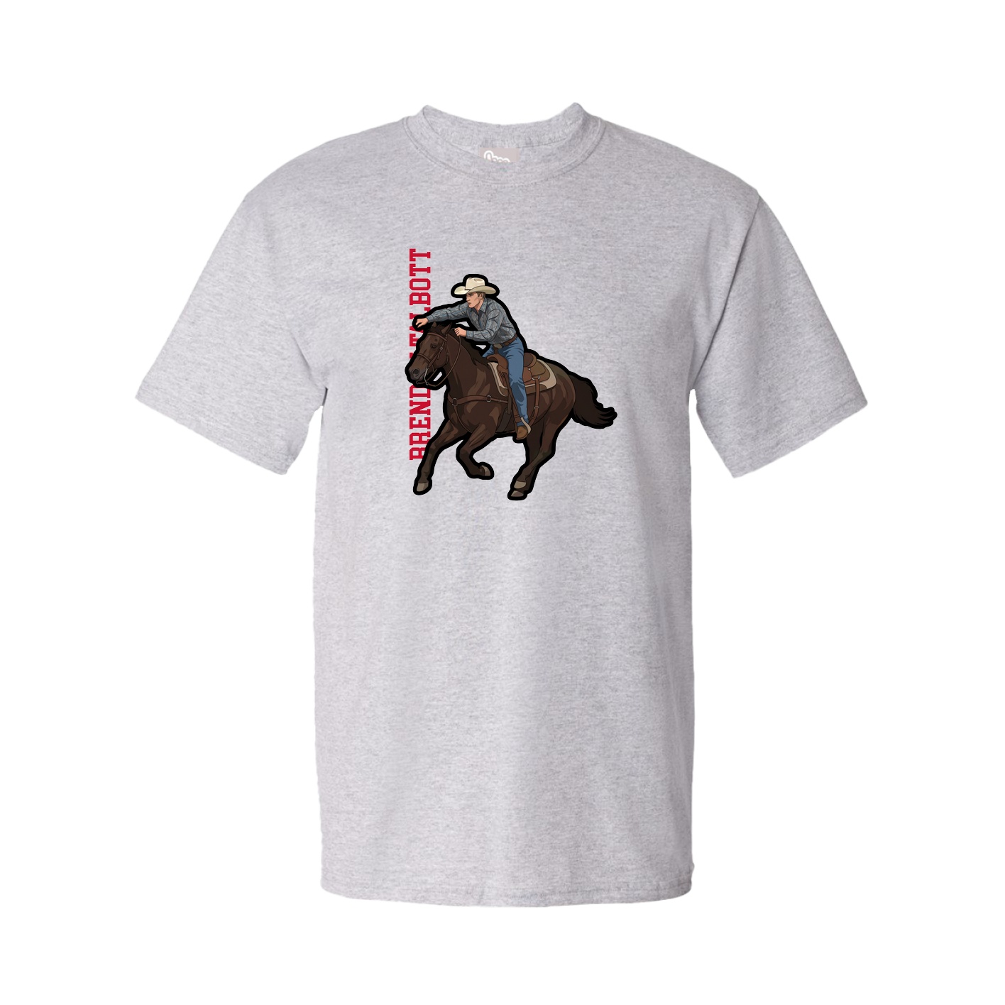 Youth Tee — Name Vertical in Grey