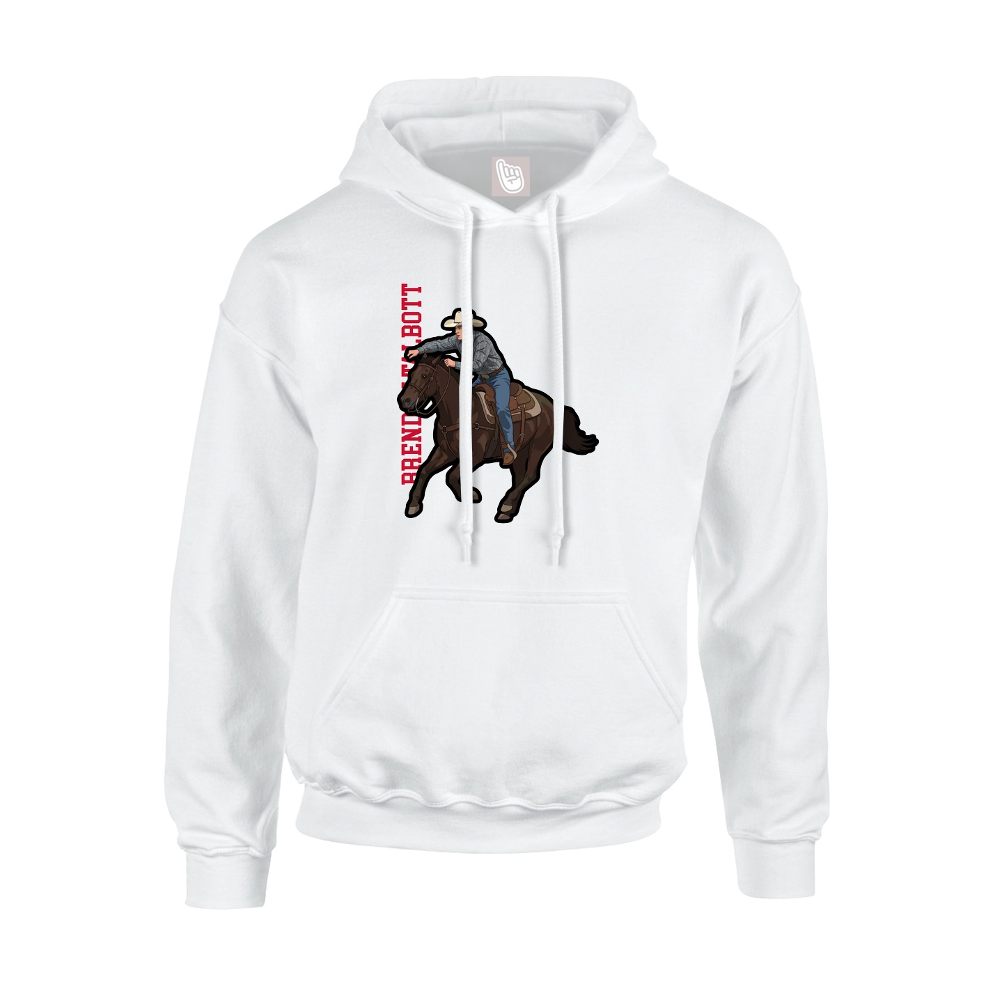 Youth Hoodie — Name Vertical in White