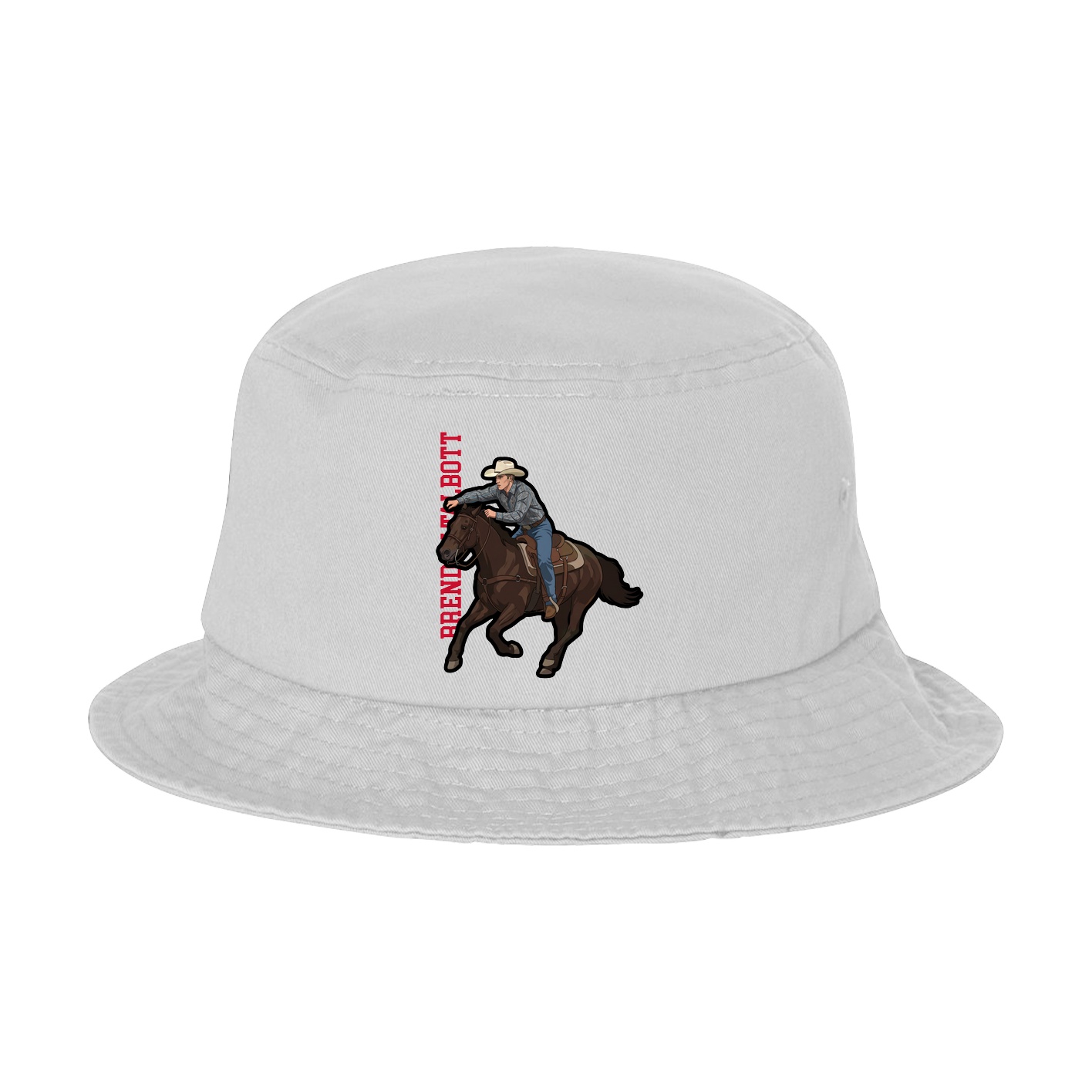 Bucket Cap — Name Vertical in White