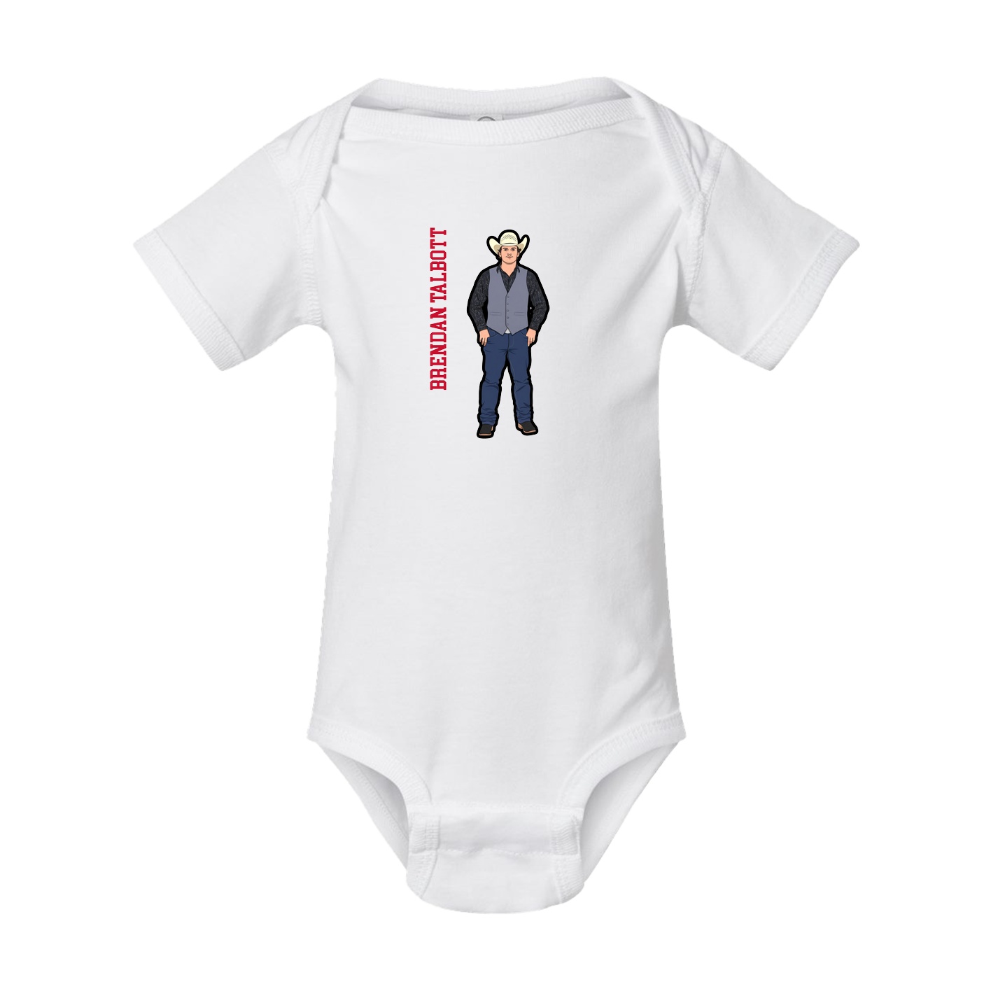 Baby Onesie — Name Vertical in White