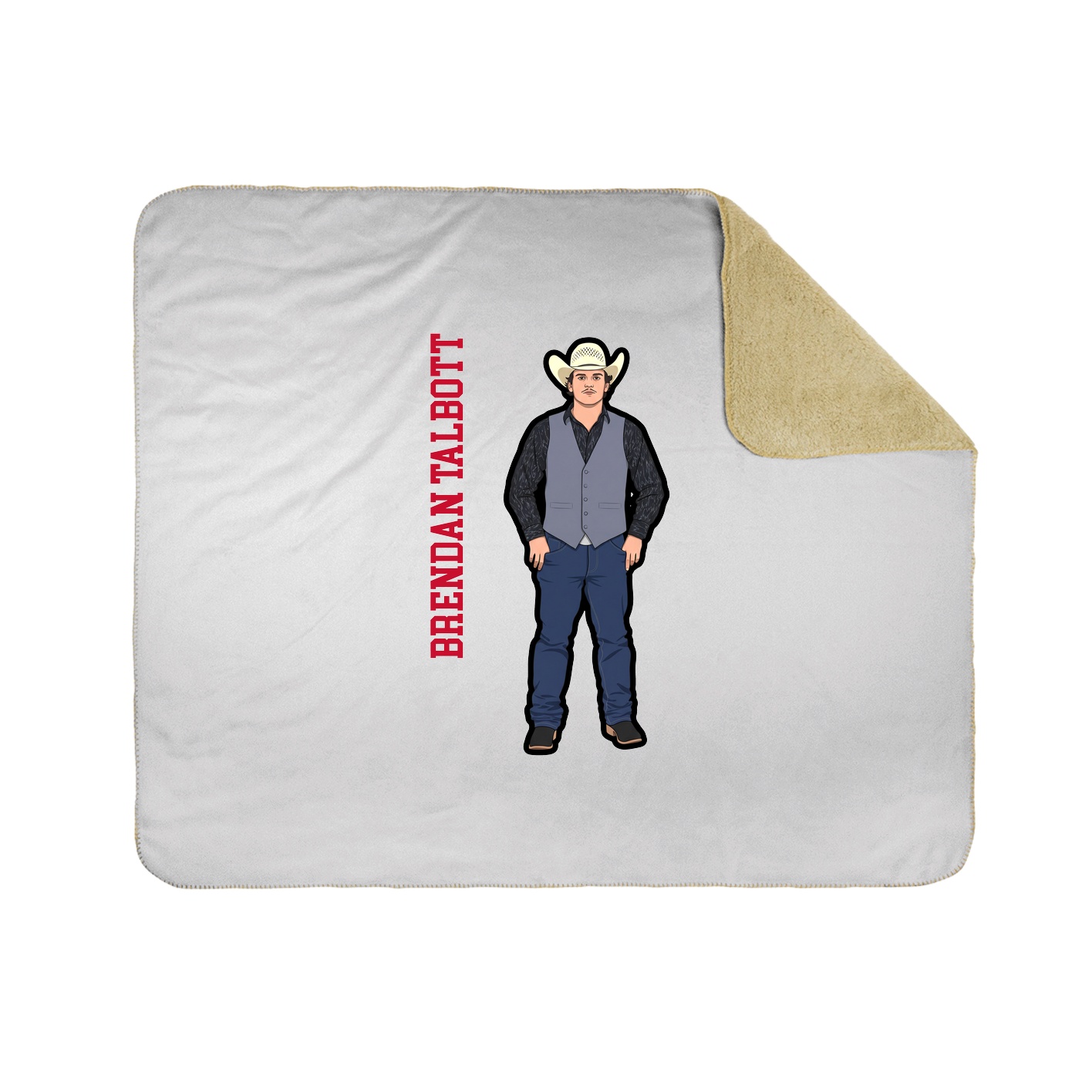 Throw Blanket — Name Vertical in White