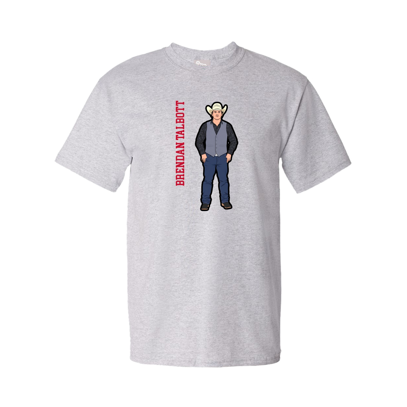 Youth Tee — Name Vertical in Grey