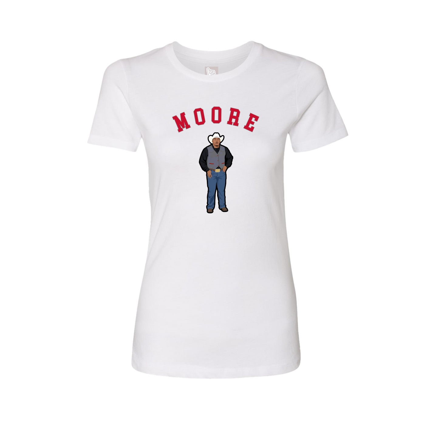 Fitted Women's Tee — Shirsey Arch in White