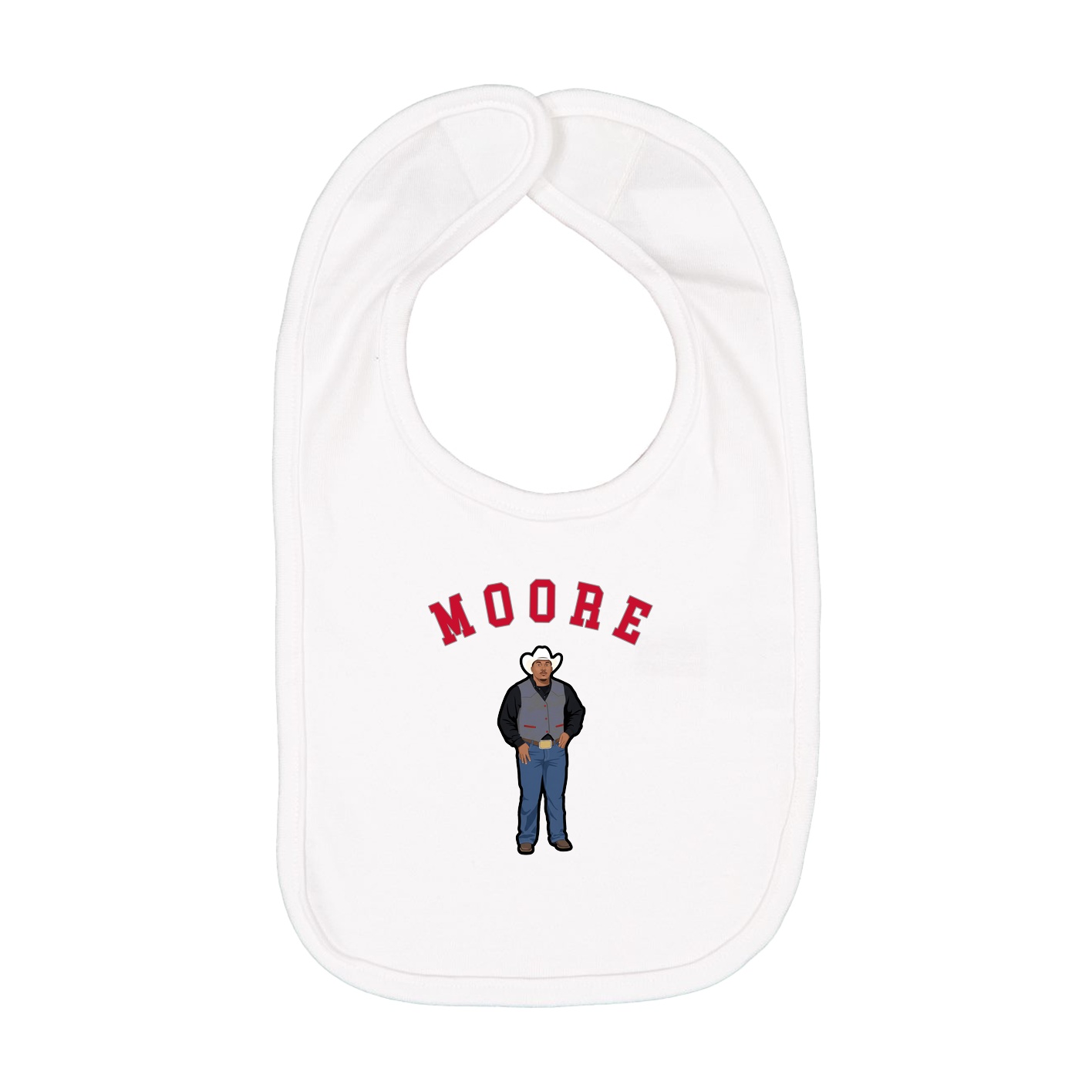 Infant Bib — Shirsey Arch in White