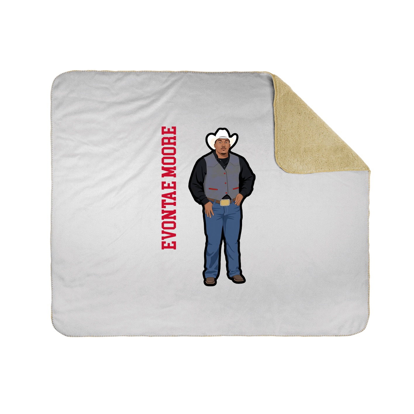 Throw Blanket — Name Vertical in White