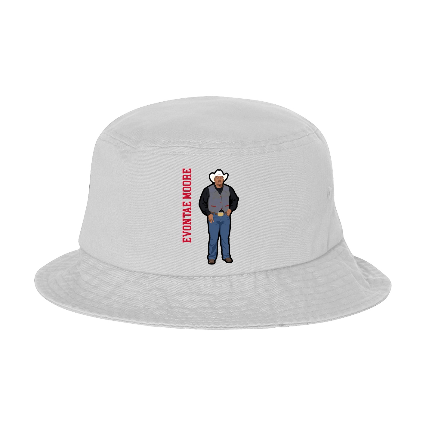 Bucket Cap — Name Vertical in White