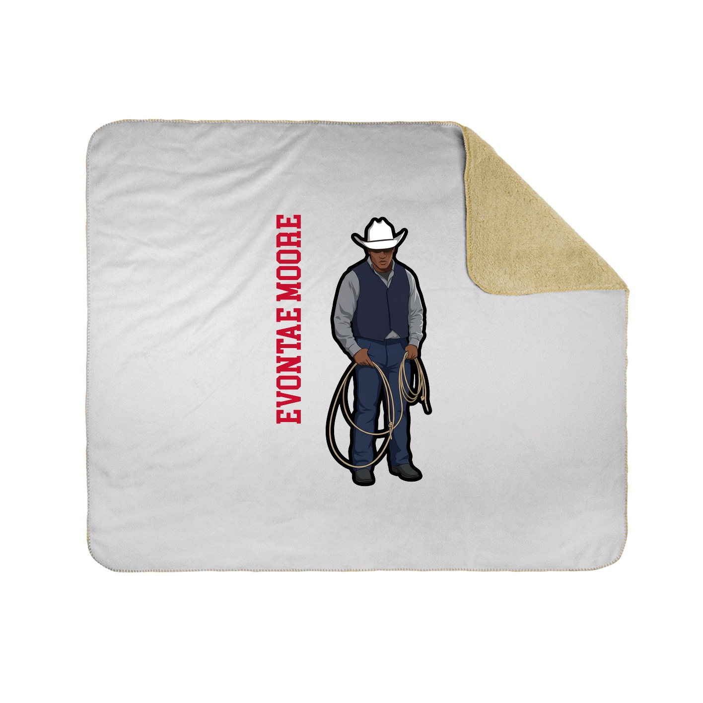 Throw Blanket — Name Vertical in White