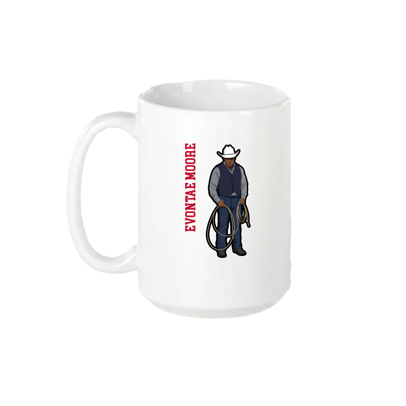 15oz Coffee Mug — Name Vertical in White