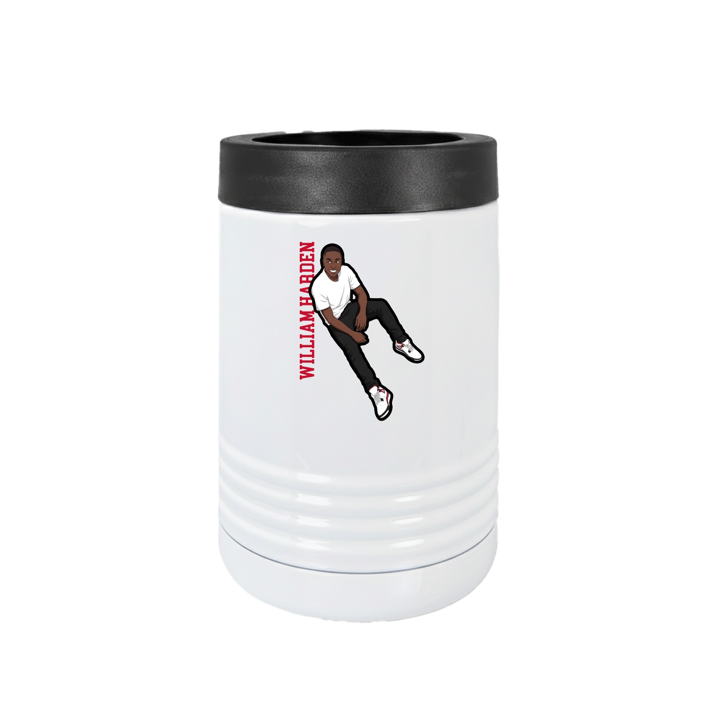 Beverage Holder — Name Vertical in White