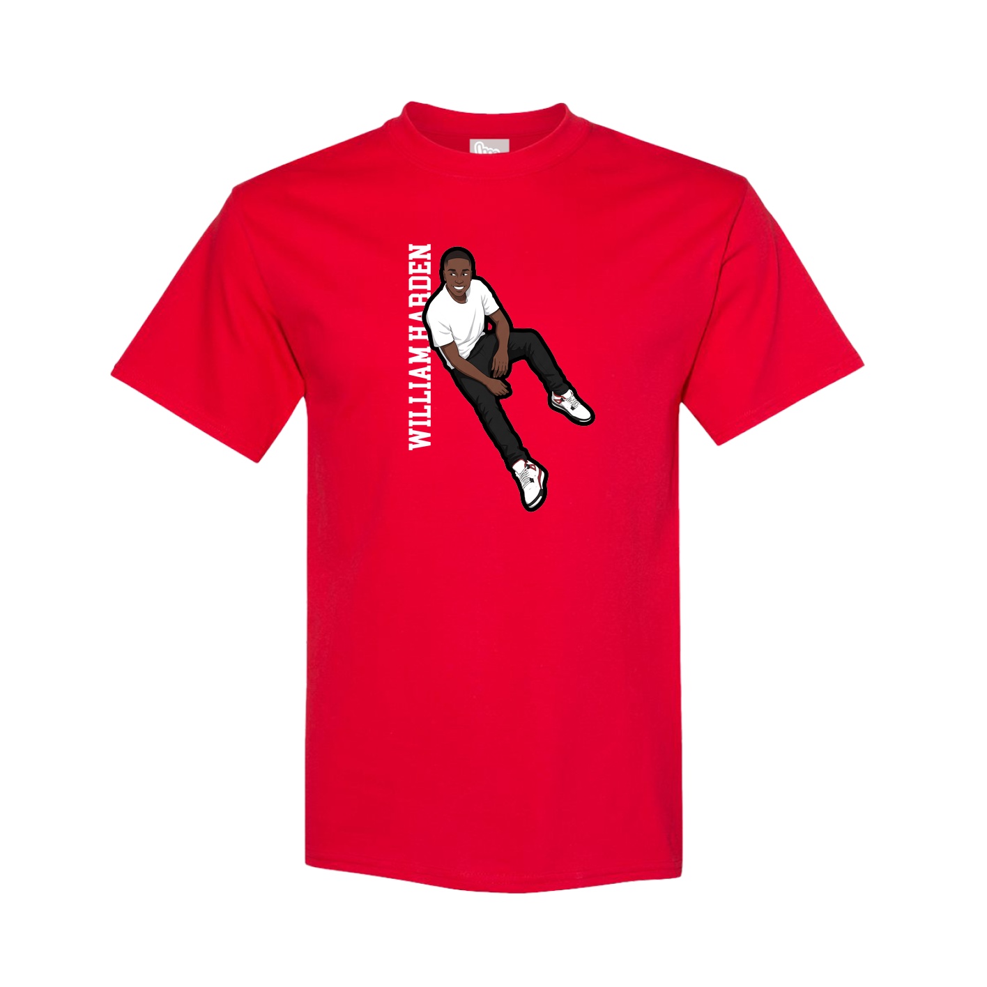 Tee — Name Vertical in Red