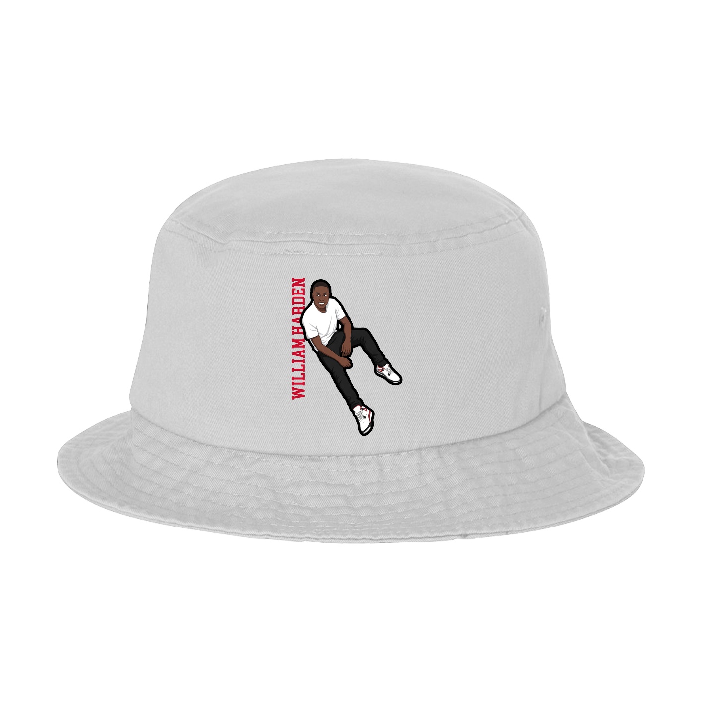 Bucket Cap — Name Vertical in White
