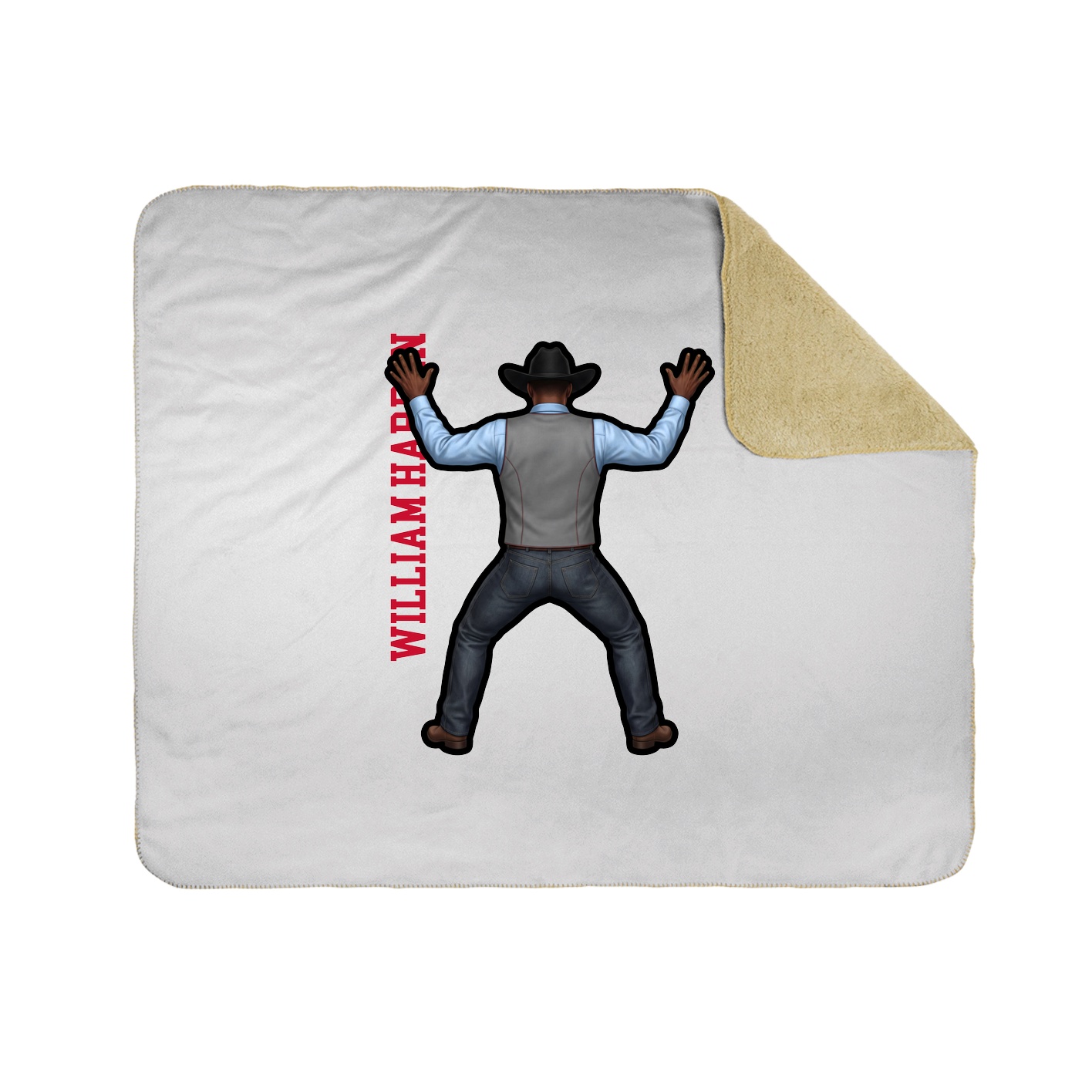 Throw Blanket — Name Vertical in White
