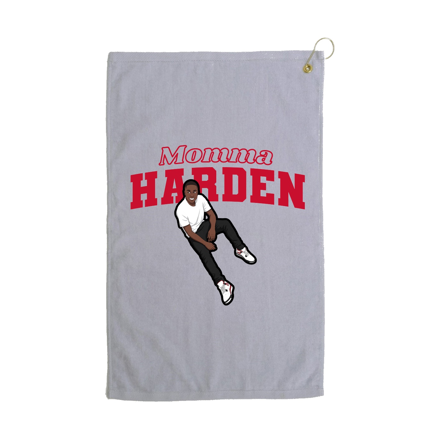 Golf Towel — Mothers Day Block in Grey