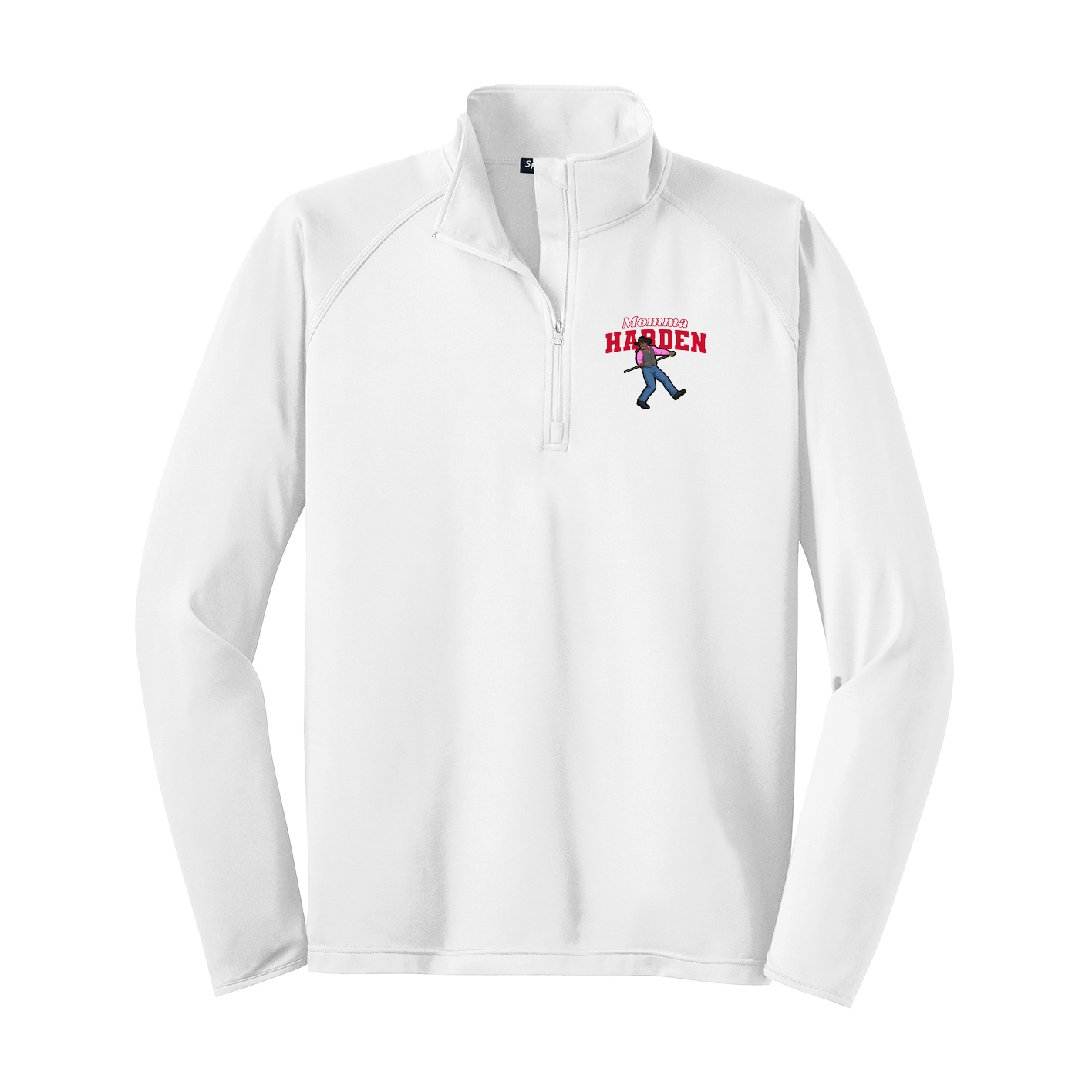 Q-Zip Pullover — Mothers Day Block in White