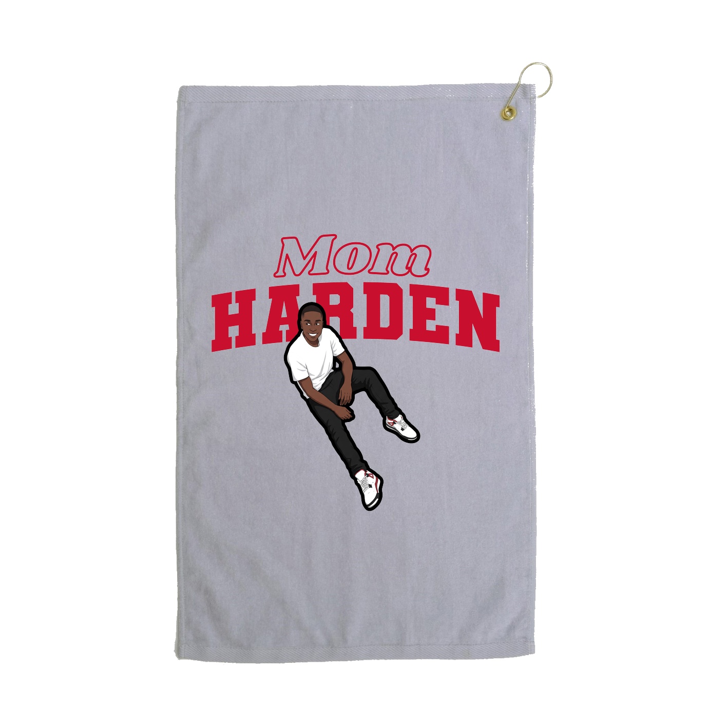 Golf Towel — Mothers Day Block in Grey