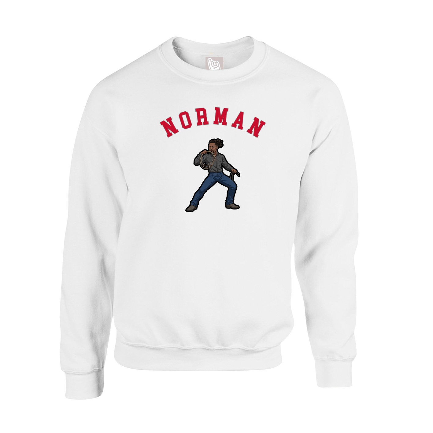 Fleece Crew — Shirsey Arch in White