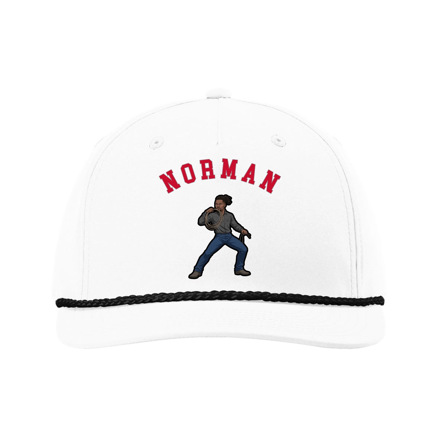 Five-Panel Classic Rope Cap — Shirsey Arch in White