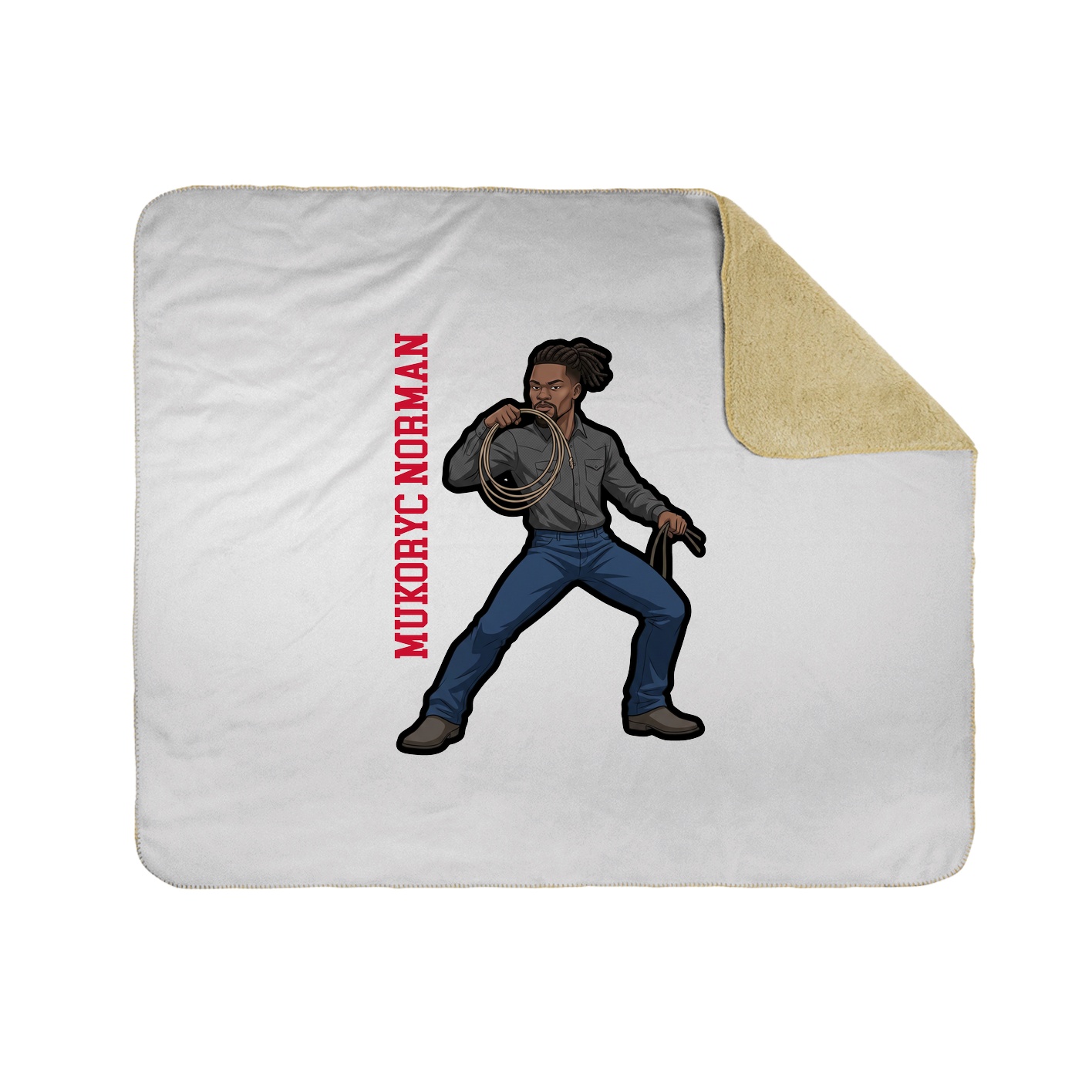 Throw Blanket — Name Vertical in White