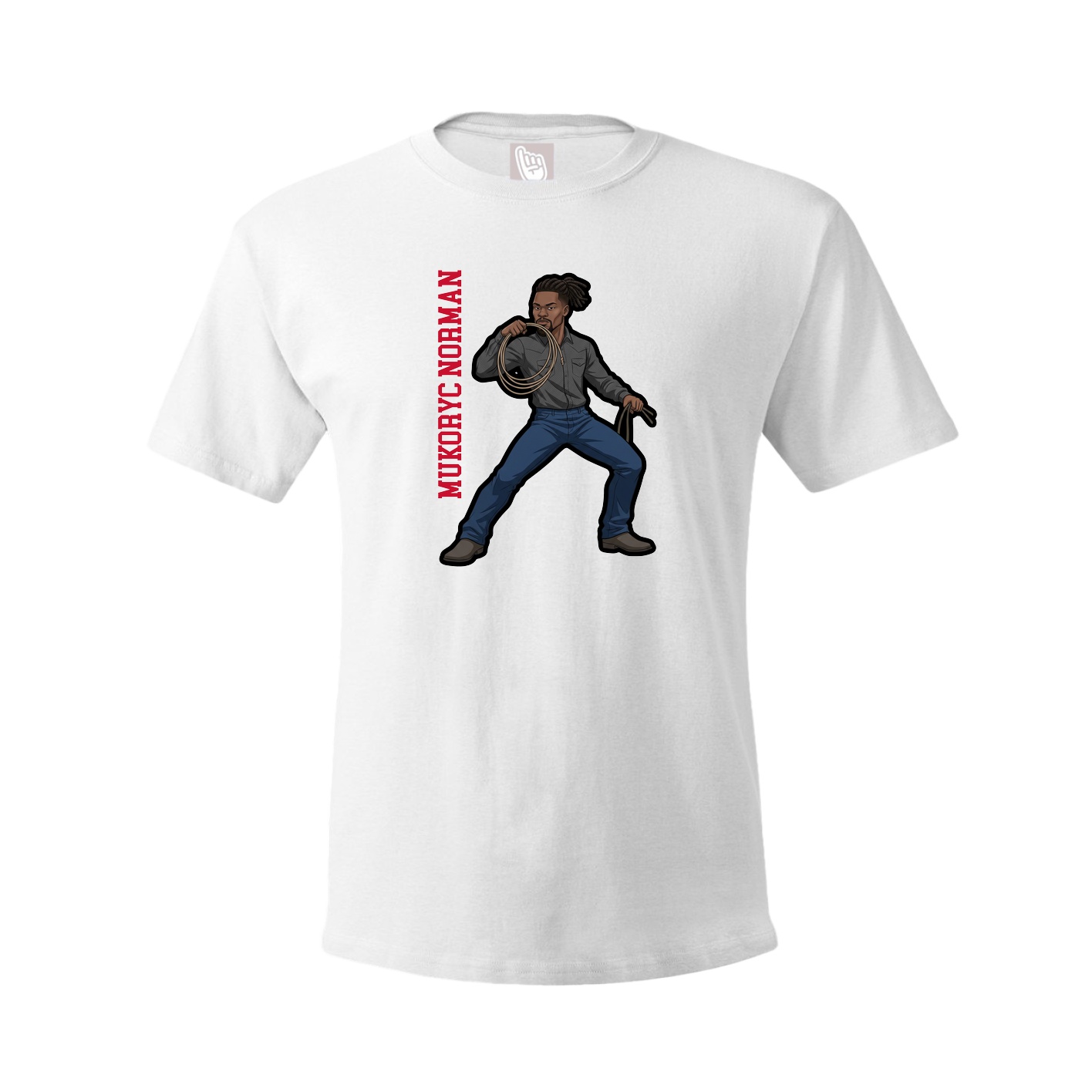 Tee — Name Vertical in White