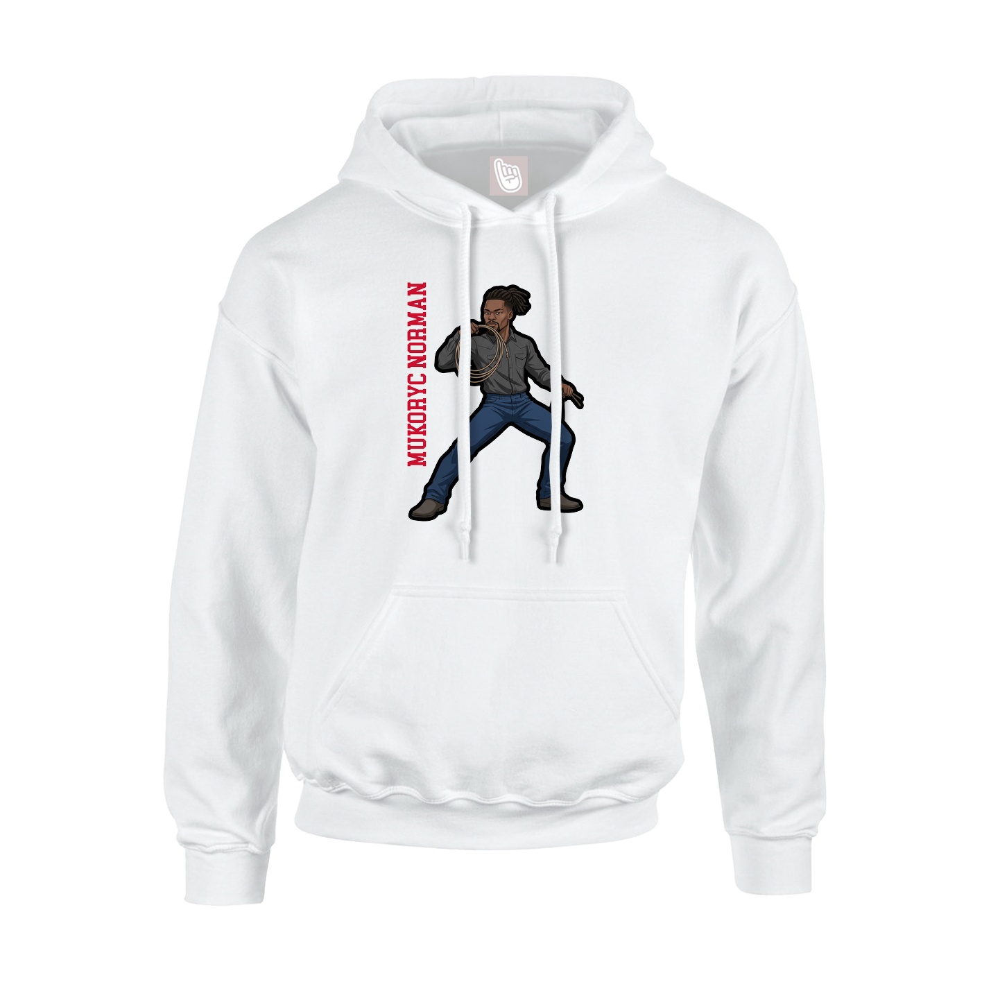 Hoodie — Name Vertical in White