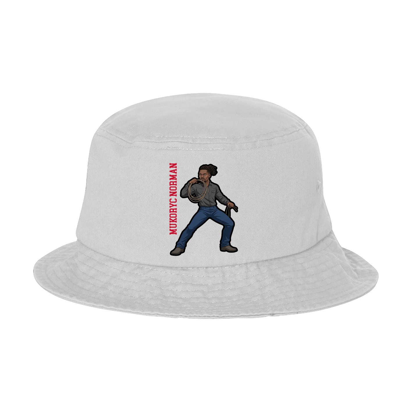 Bucket Cap — Name Vertical in White
