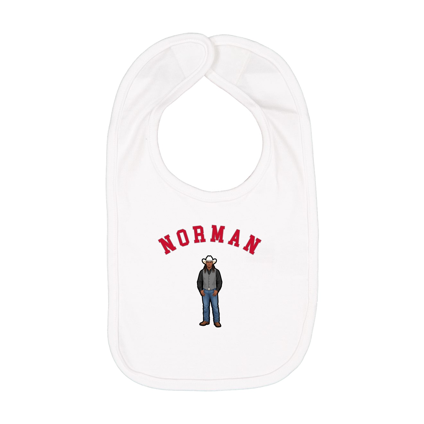 Infant Bib — Shirsey Arch in White