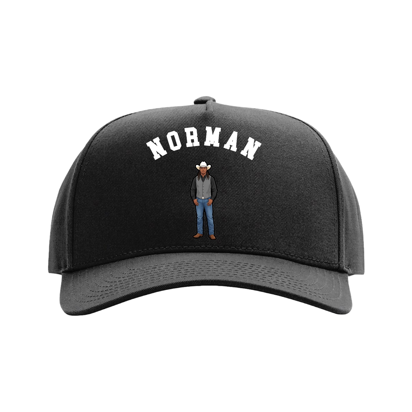 Full Fabric Five-Panel Champ Cap — Shirsey Arch in Black