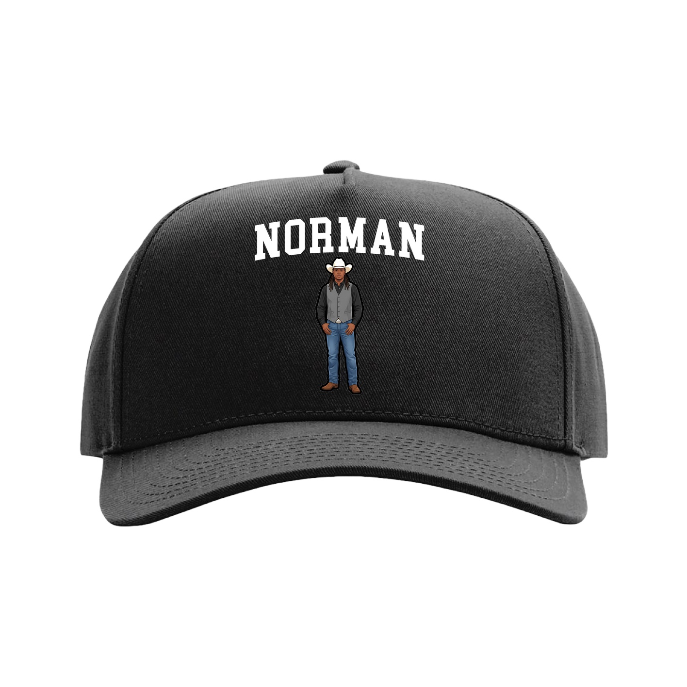 Full Fabric Five-Panel Champ Cap — Shirsey in Black