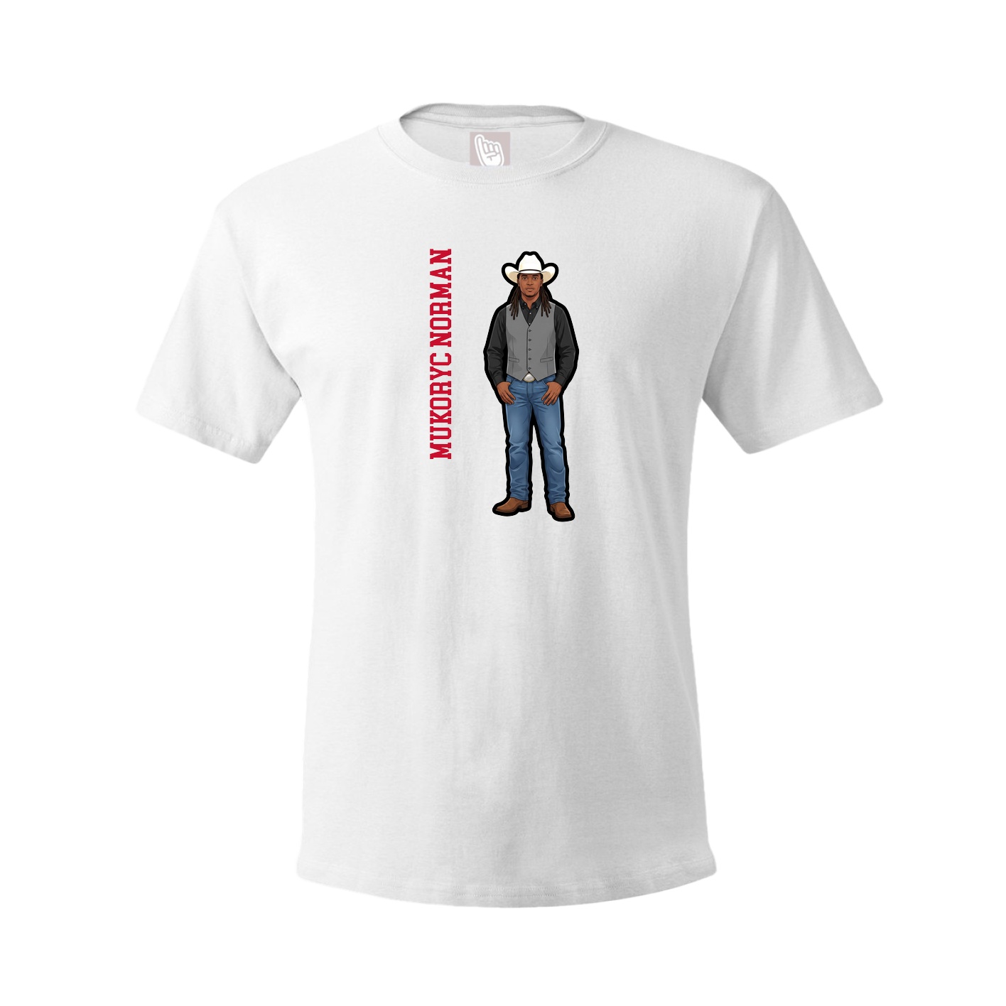 Youth Tee — Name Vertical in White