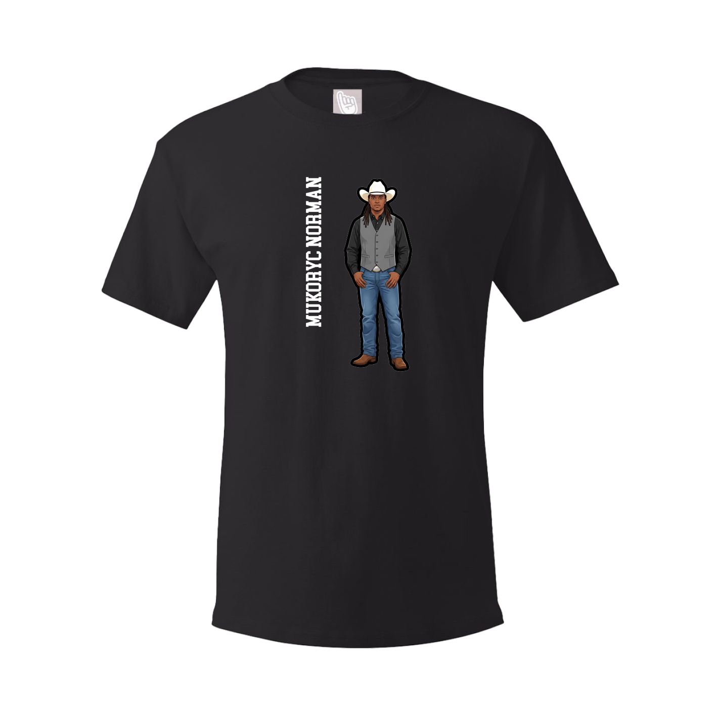 Youth Tee — Name Vertical in Black
