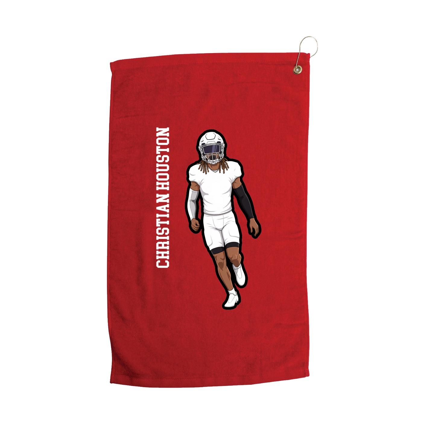 Golf Towel — Name Vertical in Red