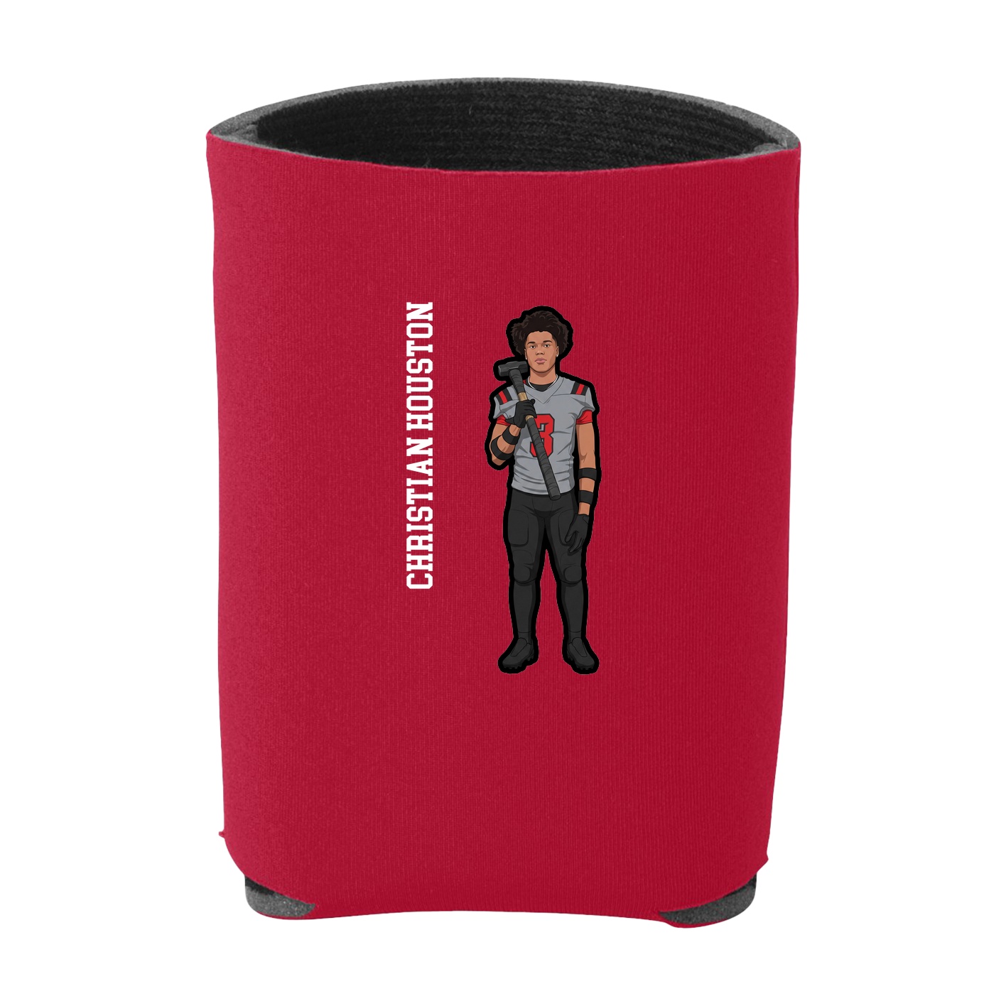 Can Holder — Name Vertical in Red