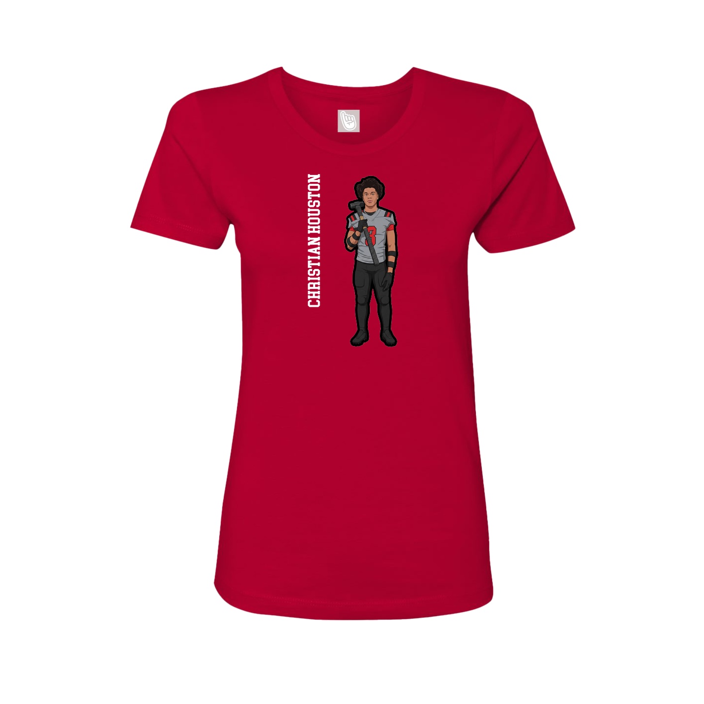 Womens Tee — Name Vertical in Red