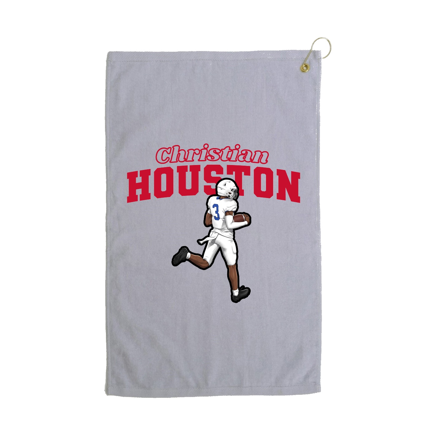 Golf Towel — Name Arch in Grey