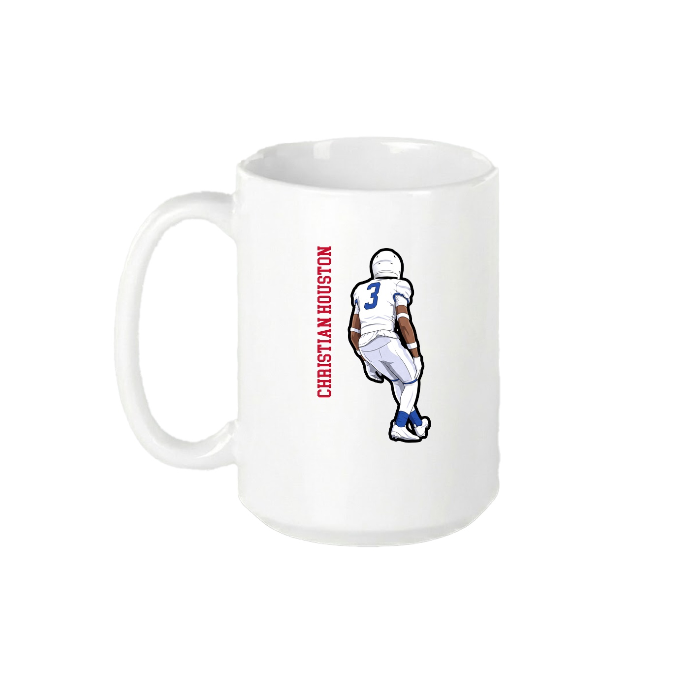 15oz Coffee Mug — Name Vertical in White