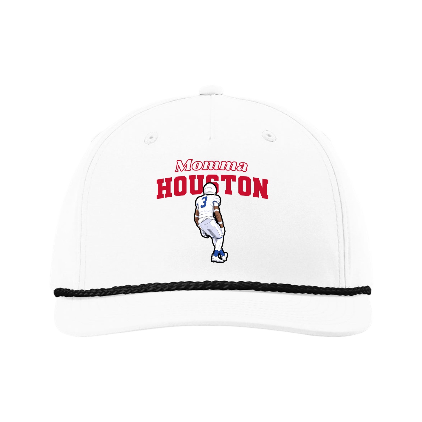 Five-Panel Classic Rope Cap — Mothers Day Block in White