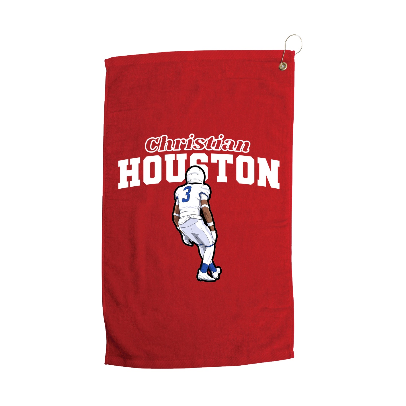 Golf Towel — Name Arch in Red