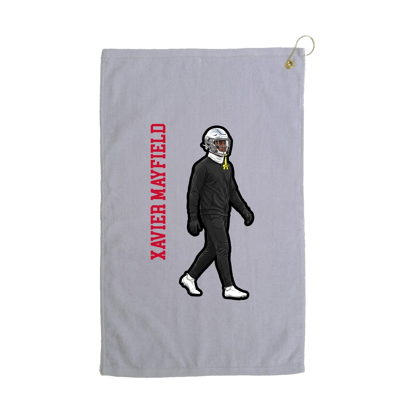 Golf Towel — Name Vertical in Grey
