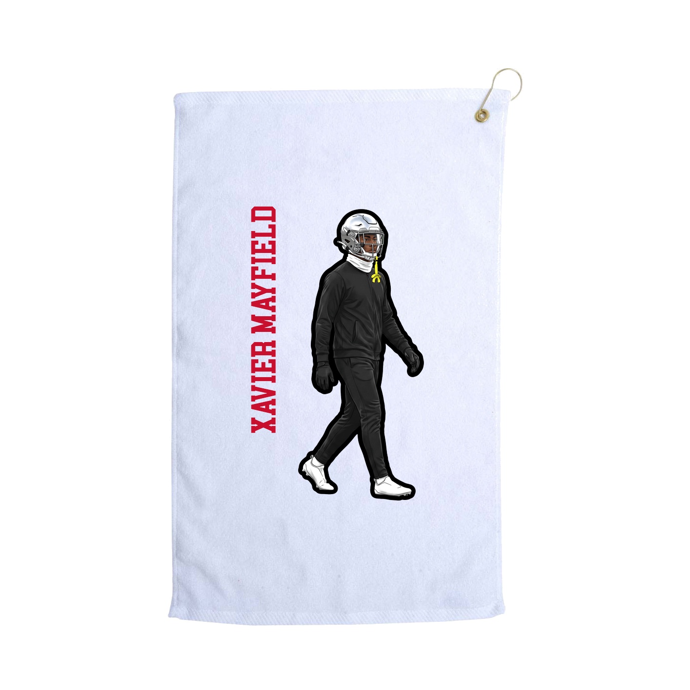 Golf Towel — Name Vertical in White