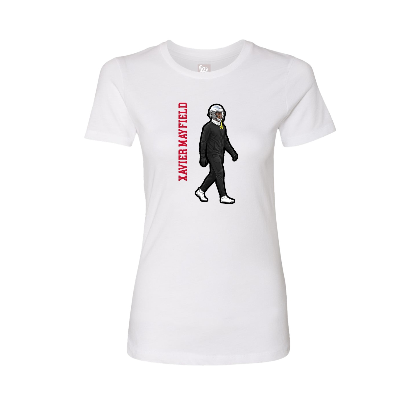 Womens Tee — Name Vertical in White