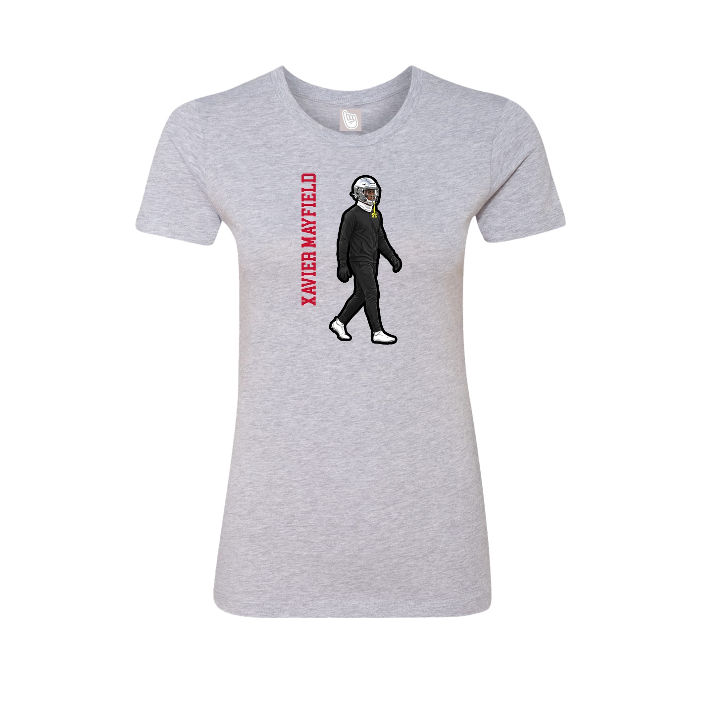 Womens Tee — Name Vertical in Grey