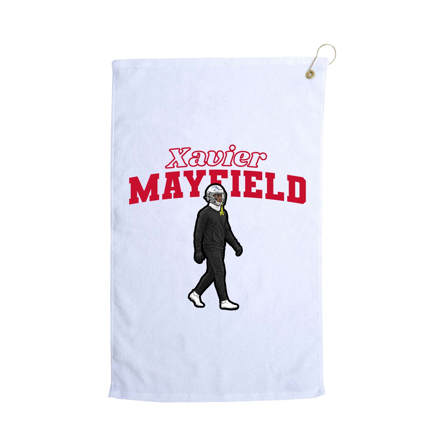 Golf Towel — Name Arch in White