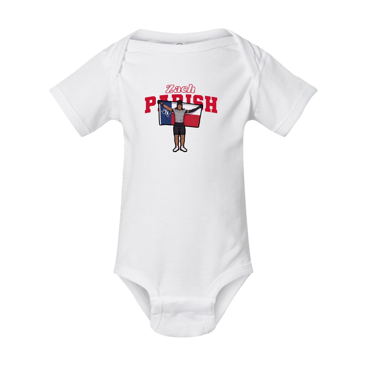 Baby Onesie — Name Arch in White