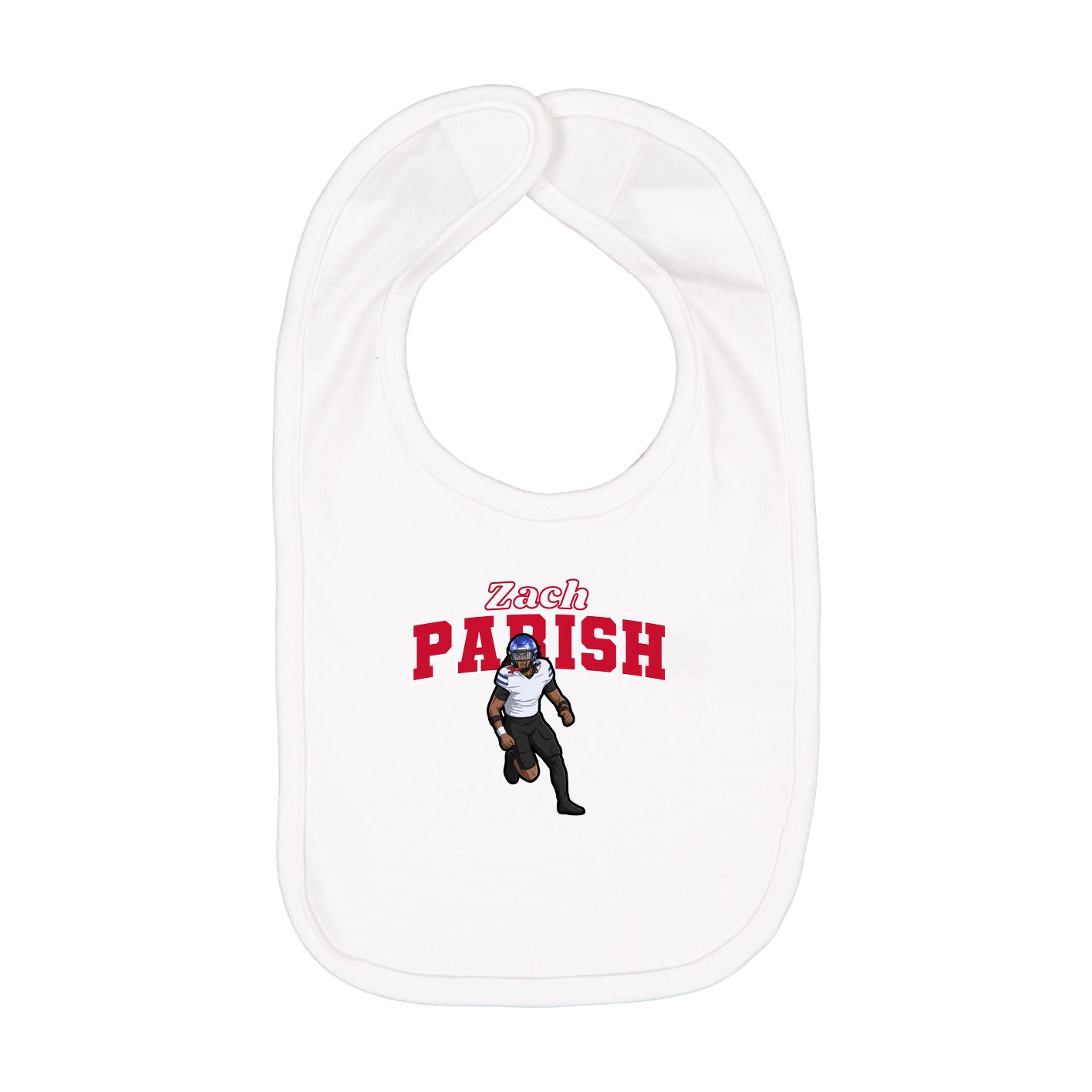 Infant Bib — Name Arch in White